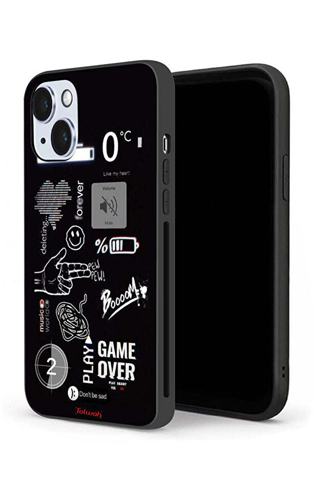 جراب حماية لجهاز Apple iPhone 14 Plus مطبوع عليه Game Over Pew Pew