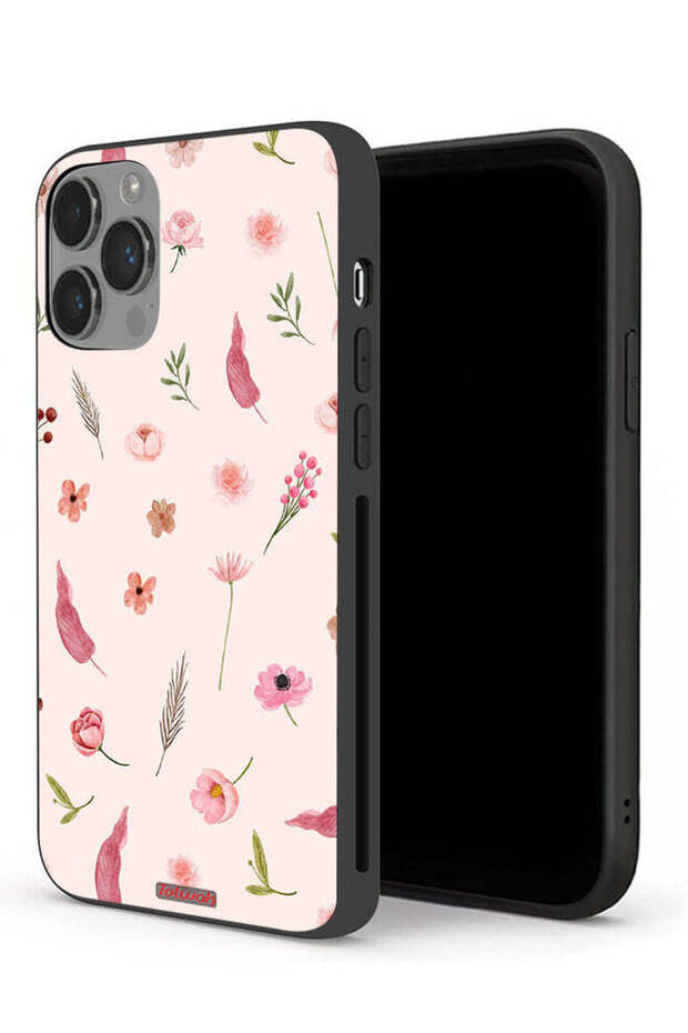 جراب حماية لجهاز Apple iPhone 14 Pro Max بنقشة أوراق وورود