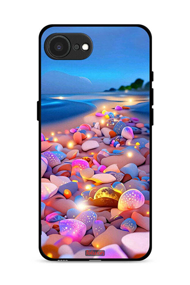 غطاء حماية لجهاز Apple iPhone 16e برسومات فنية من الأحجار