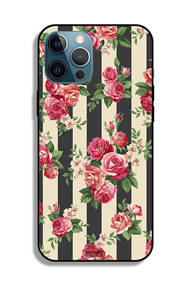 جراب حماية لجهاز Apple iPhone 12 Pro بنقشة الورود - 2