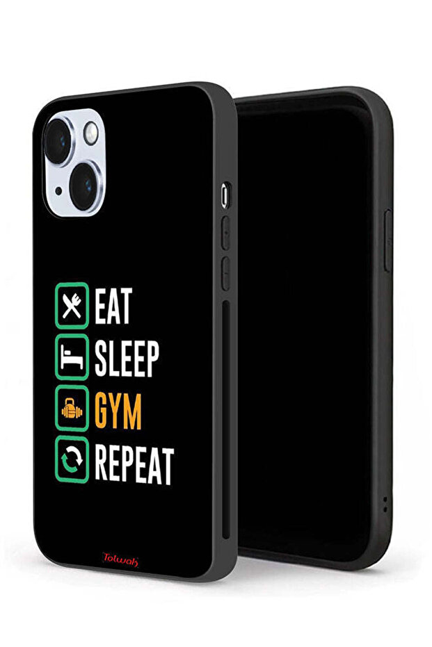 جراب حماية لجهاز Apple iPhone 14 Plus، تناول الطعام، النوم، صالة الألعاب الرياضية، التكرار