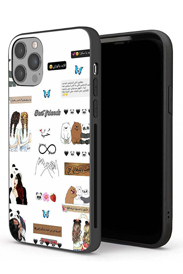 جراب حماية لجهاز Apple iPhone 12 Pro مع اقتباسات وملصقات باللغة العربية
