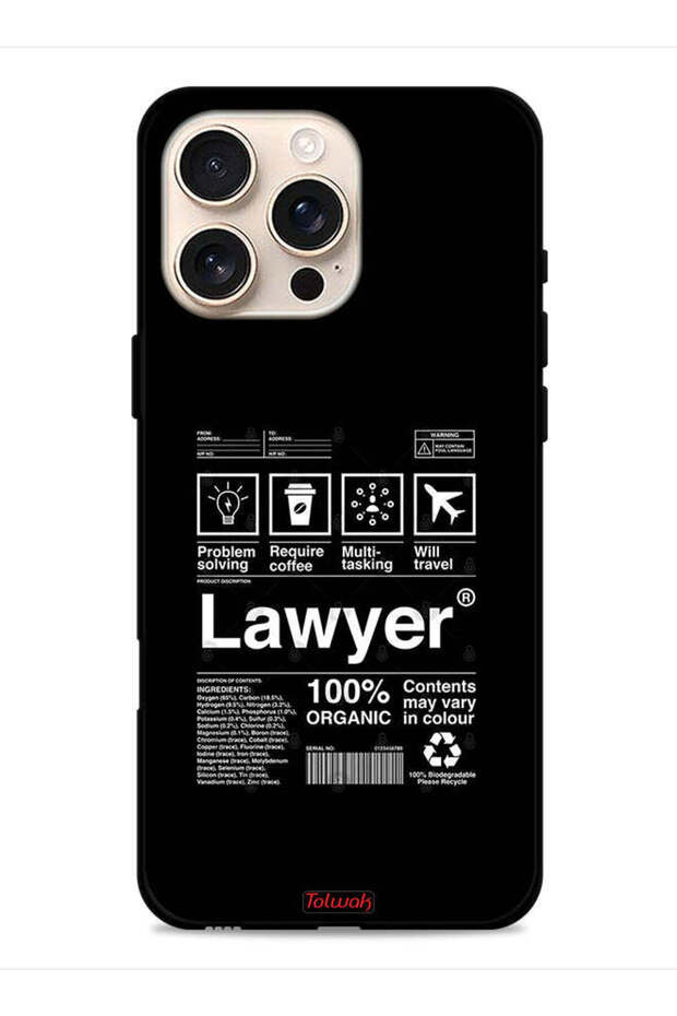 غطاء حماية لجهاز Apple iPhone 16 Pro - ملصق محامٍ