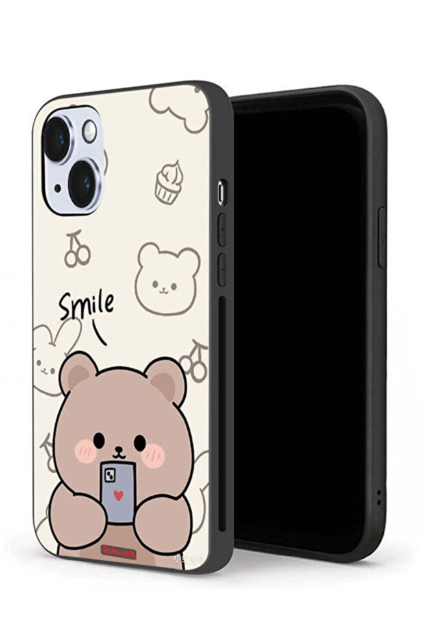 جراب حماية لجهاز Apple iPhone 14 Plus برسومات الدب المبتسم