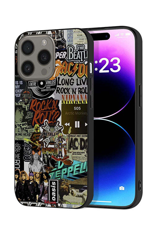 غطاء حماية لجهاز Apple iPhone 15 Pro Max، لون Long Live Rock N Roll