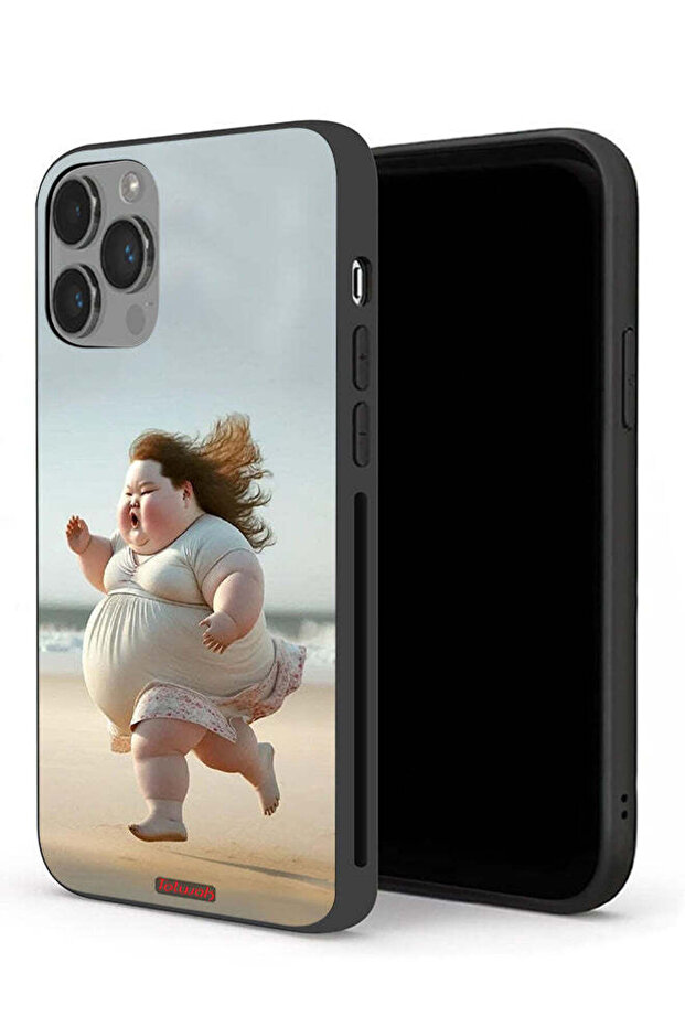 جراب حماية لجهاز Apple iPhone 14 Pro Max - فتاة سمينة تركض