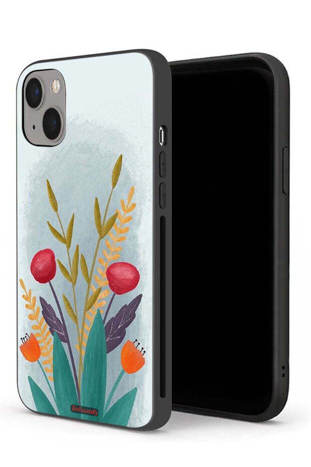 جراب حماية لجهاز Apple iPhone 13 mini برسومات نباتية