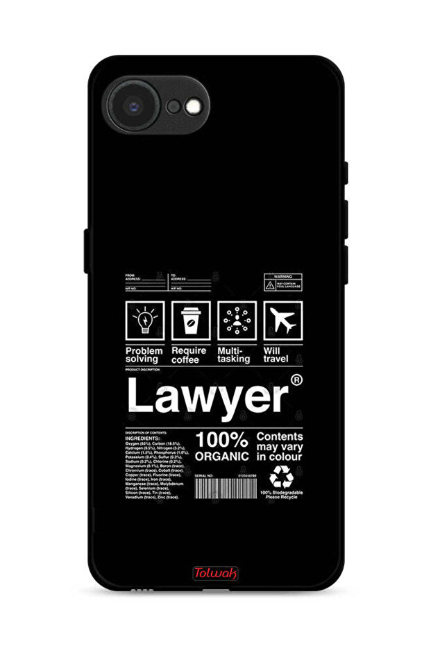 غطاء حماية لجهاز Apple iPhone 16e بملصق محامٍ