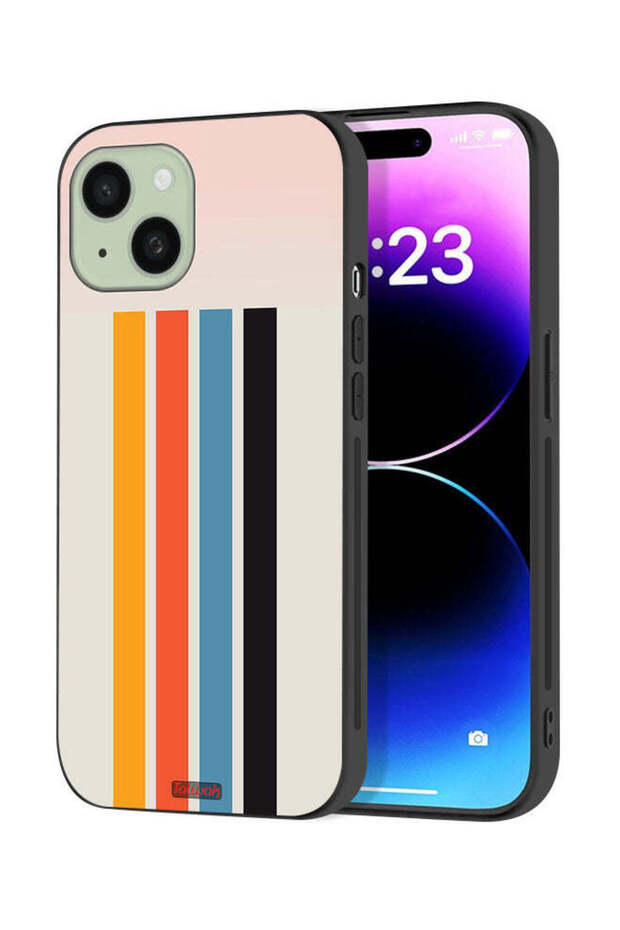 Apple iPhone 15 Plus Protective Case Cover Straight Lines Pattern