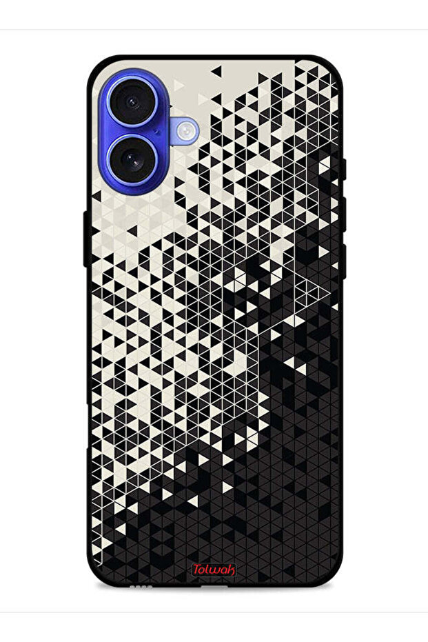 غطاء حماية لجهاز Apple iPhone 16 Plus بنمط مثلث فني رقمي - 1