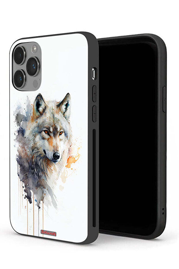 غطاء حماية لجهاز Apple iPhone 14 Pro Max بتصميم فن تجريدي من الذئب
