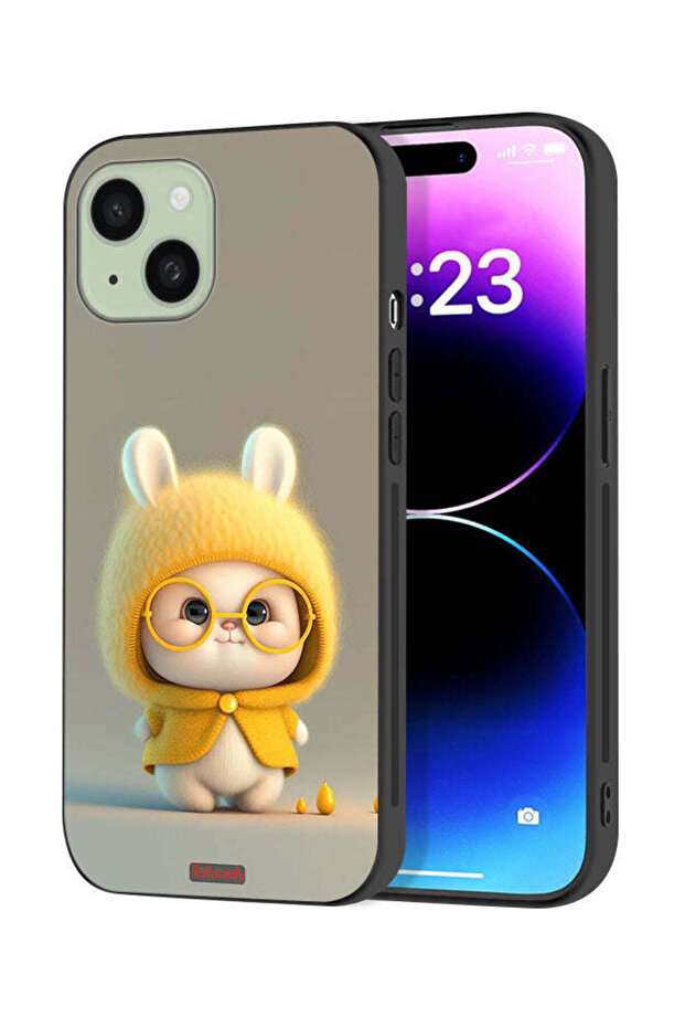 غطاء حماية لجهاز Apple iPhone 15 Plus بتصميم أرنب صغير