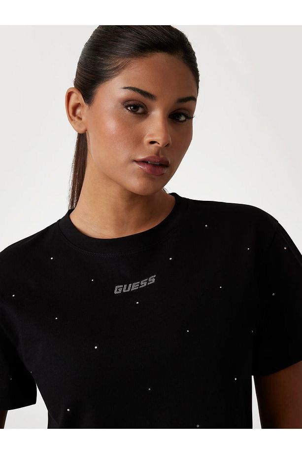Önü Taşlı Logolu T-shirt V5GI00I3Z14-25 - 4