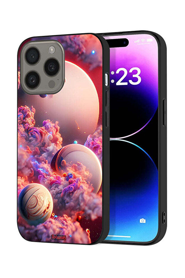 غطاء حماية لجهاز Apple iPhone 15 Pro Max بتصميم غيوم وفن تجريدي