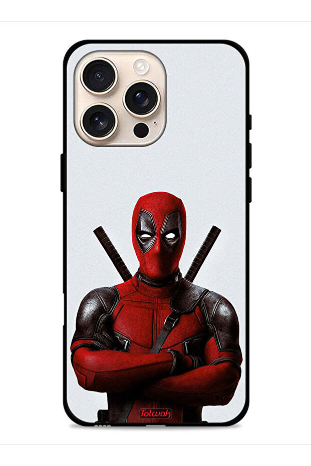 غطاء حماية لجهاز Apple iPhone 16 Pro Max بتصميم Deadpool