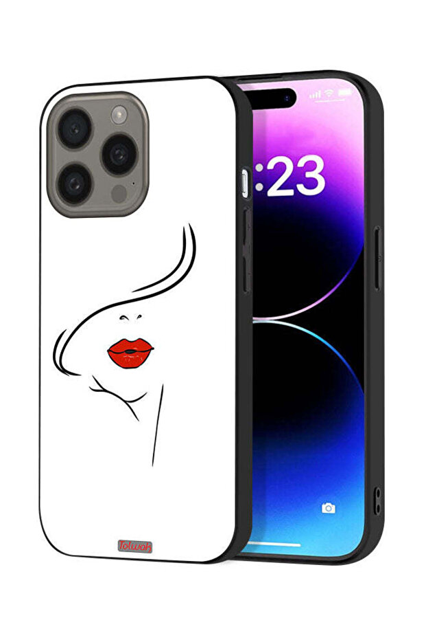 غطاء حماية لجهاز Apple iPhone 15 Pro بتصميم وجه فتاة