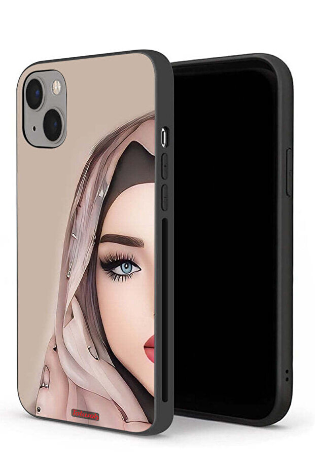 جراب حماية لجهاز Apple iPhone 13 mini بتصميم فتاة نصف وجه