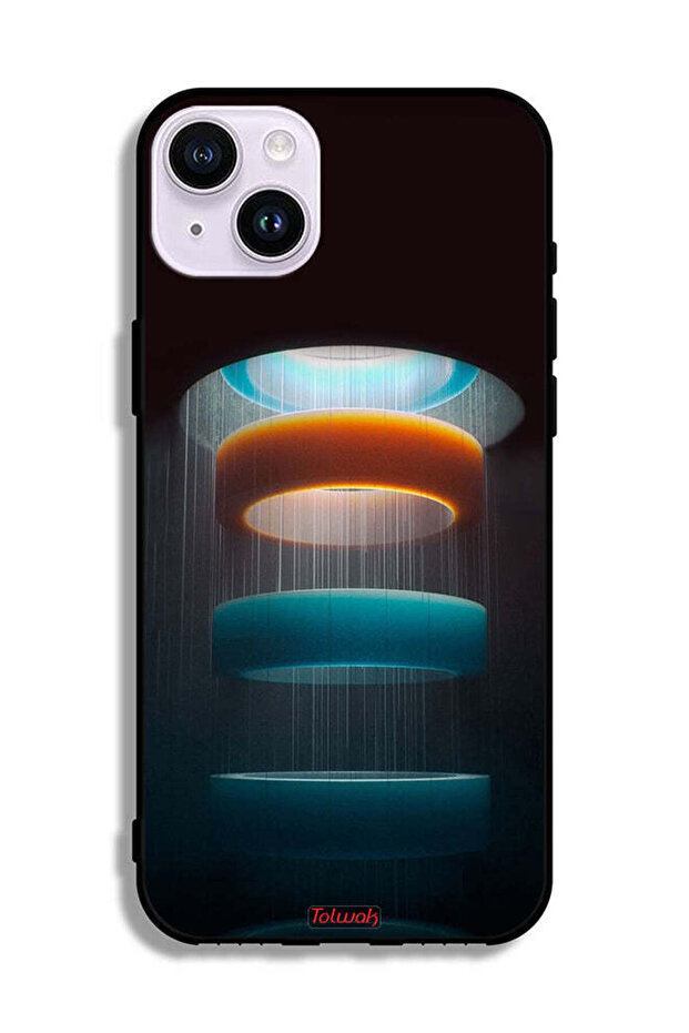 Apple iPhone 14 Protective Case Rings Art Pattern - 2