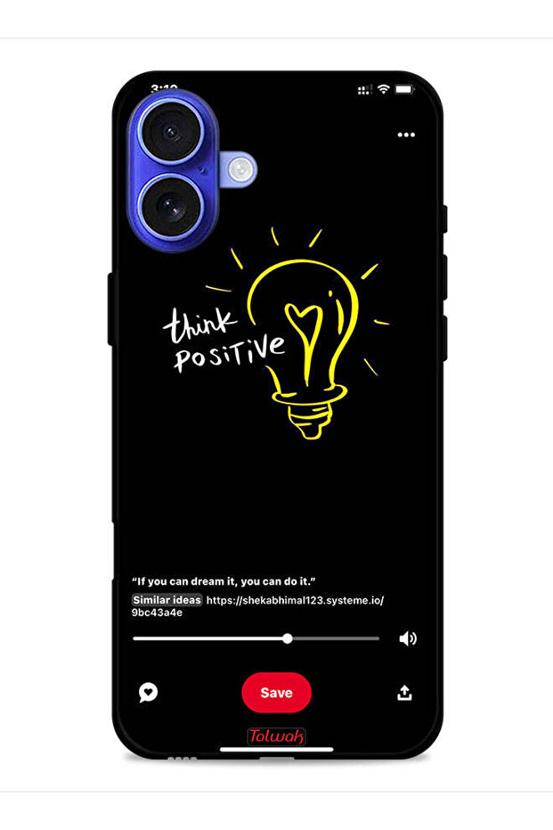 غطاء حماية لجهاز Apple iPhone 16 Plus - فكر إيجابيًا