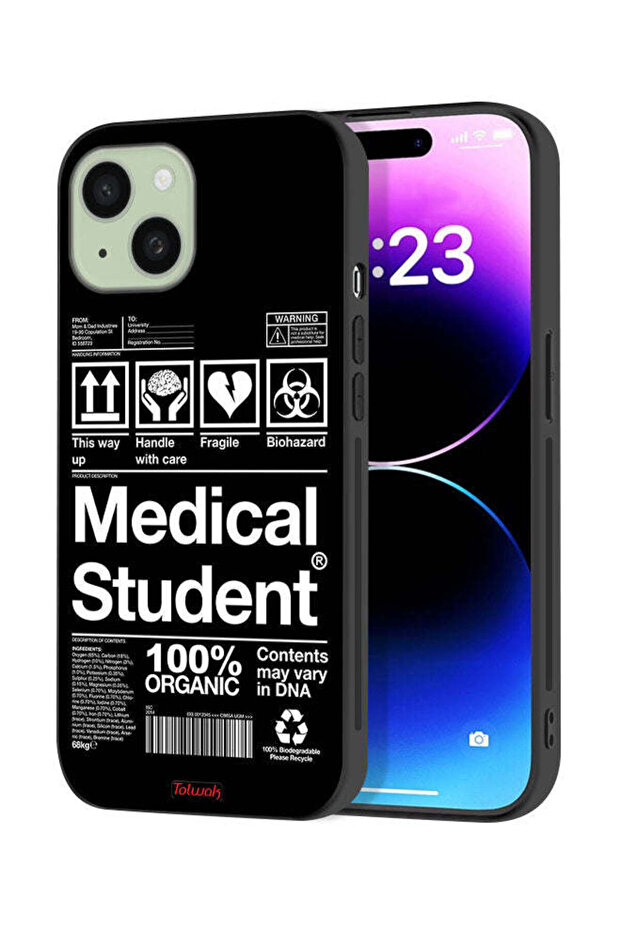 غطاء حماية لجهاز Apple iPhone 15 Plus، ملصق طالب الطب