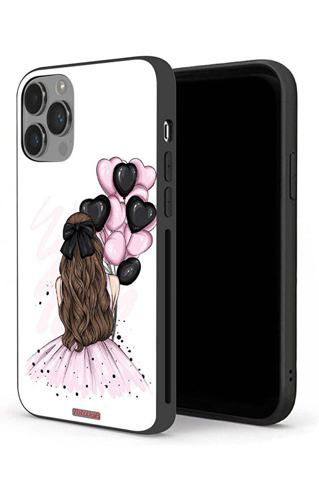 جراب حماية لجهاز Apple iPhone 14 Pro Max يحمل بالونات فنية للفتيات