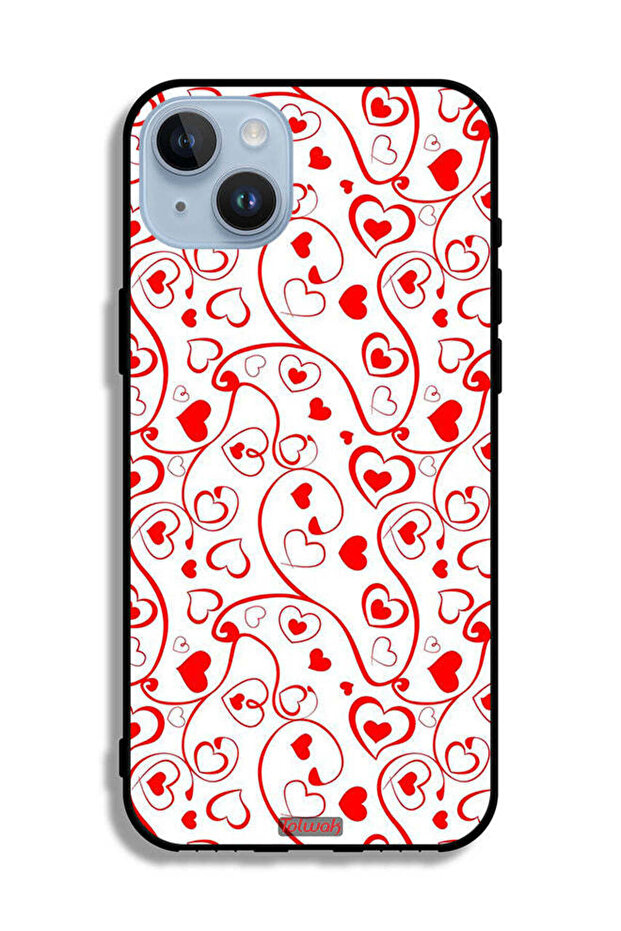 جراب حماية لهاتف Apple iPhone 14 Plus بنقشة قلوب - 2