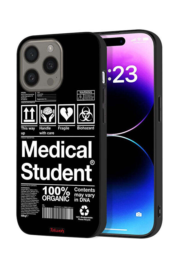 غطاء حماية لجهاز Apple iPhone 15 Pro Max ملصق طالب الطب