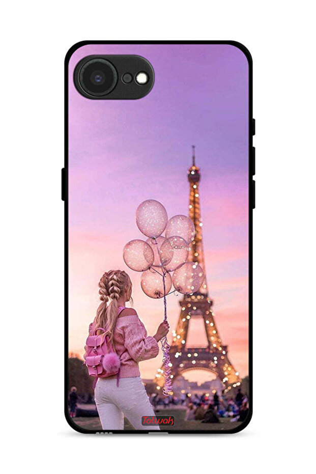 غطاء حماية لهاتف Apple iPhone 16e، فتاة تحمل بالونات