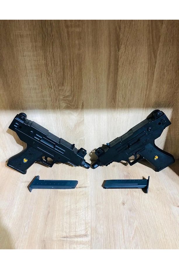 2 Adet Silah Boncuklu Uzi Silah Tabanca 42 Paket Mermi - 3