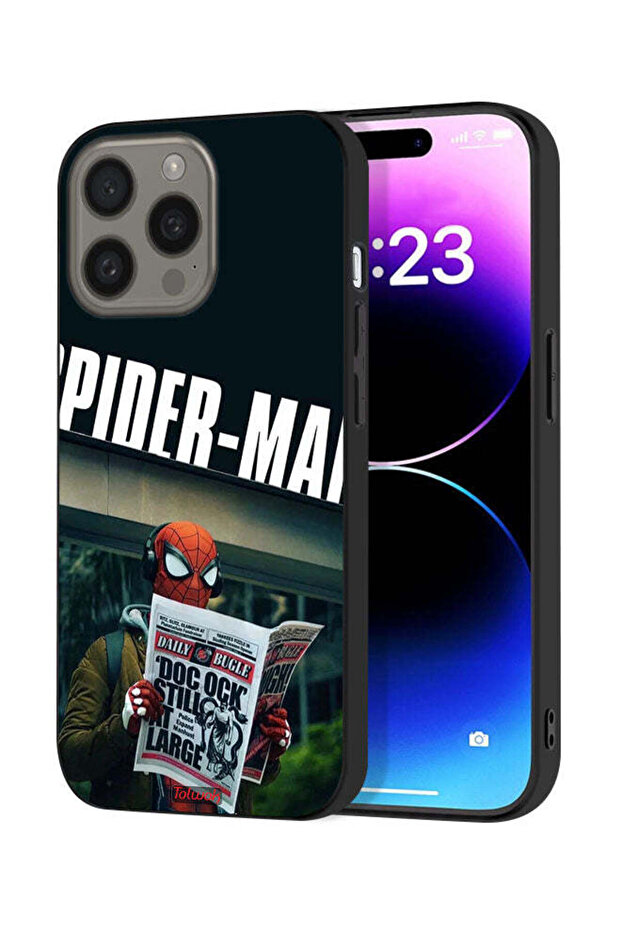 Apple iPhone 15 Pro Protective Case Cover Spiderman Reading Newspaper
