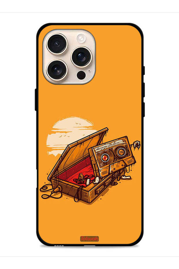 غطاء حماية لجهاز Apple iPhone 16 Pro Max بتصميم شريط كاسيت وشريط لاصق