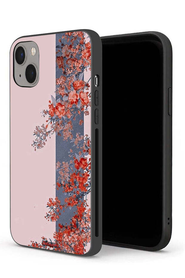 جراب حماية لجهاز Apple iPhone 13 mini برسومات أوراق الشجر والزهور