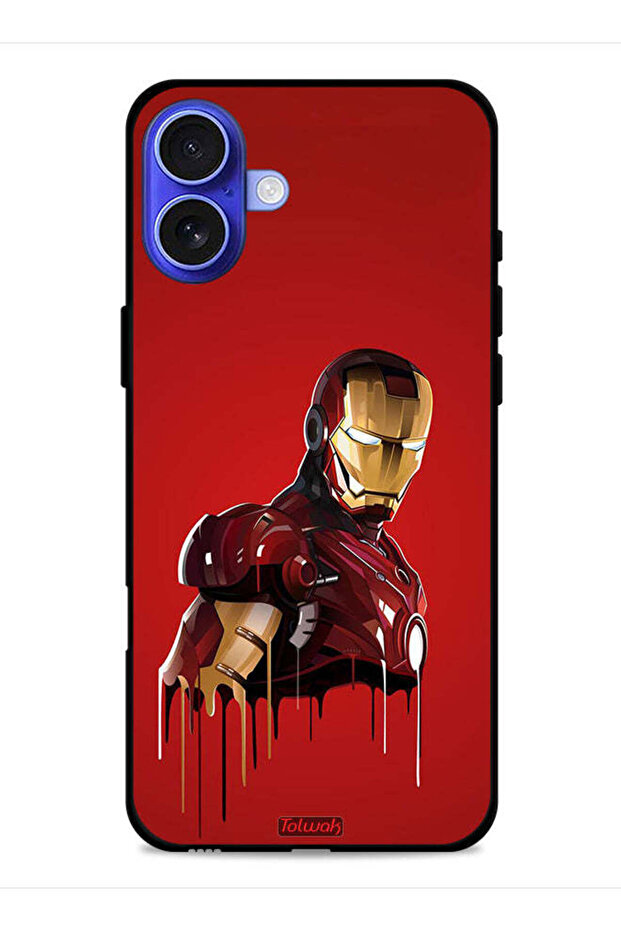 غطاء حماية لجهاز Apple iPhone 16 Plus برسومات الرجل الحديدي