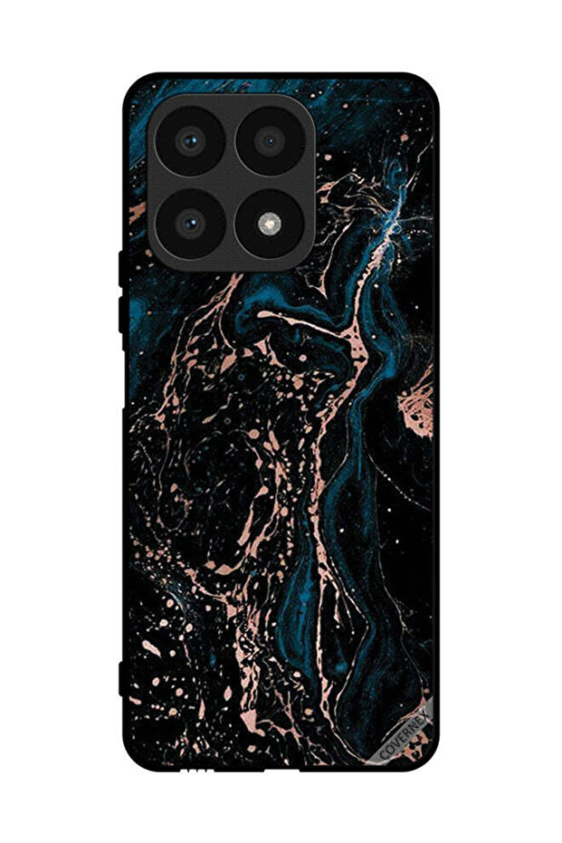 غطاء حماية لهاتف Honor X8a بنمط مزيج من الرخام واللون العادي - 1