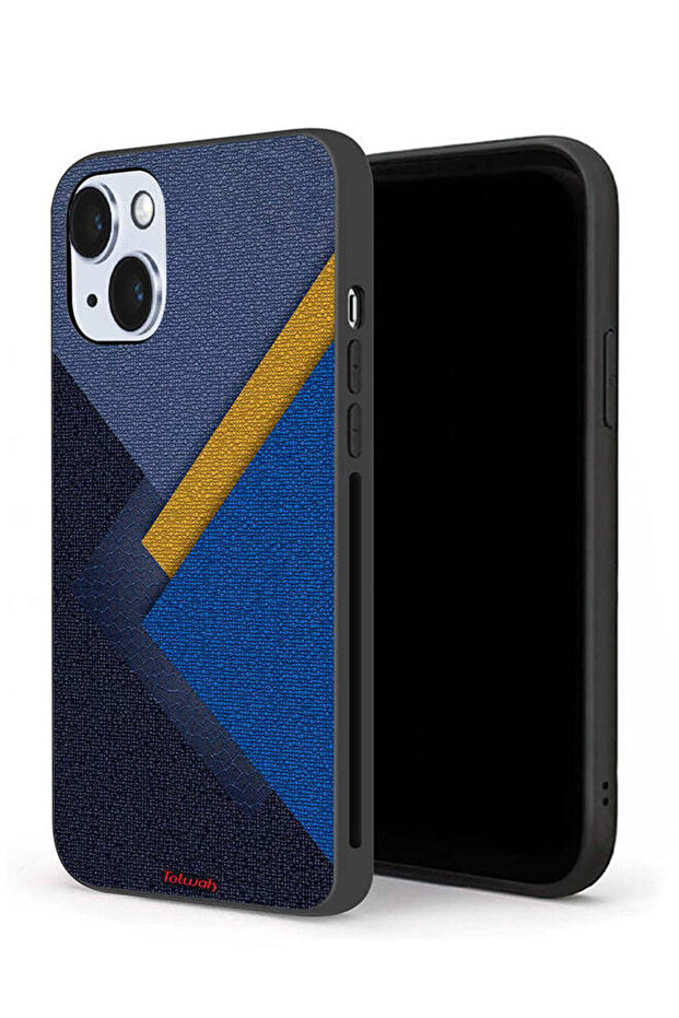 جراب حماية جلدي بتصميم مثلثات لهاتف Apple iPhone 14 Plus - 1