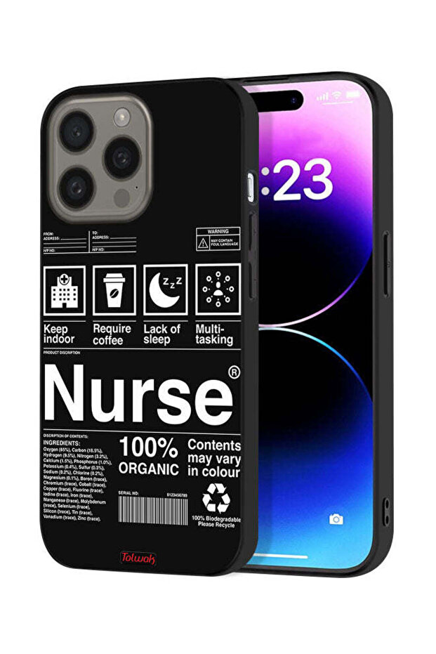غطاء حماية لجهاز Apple iPhone 15 Pro Max ملصق ممرضة