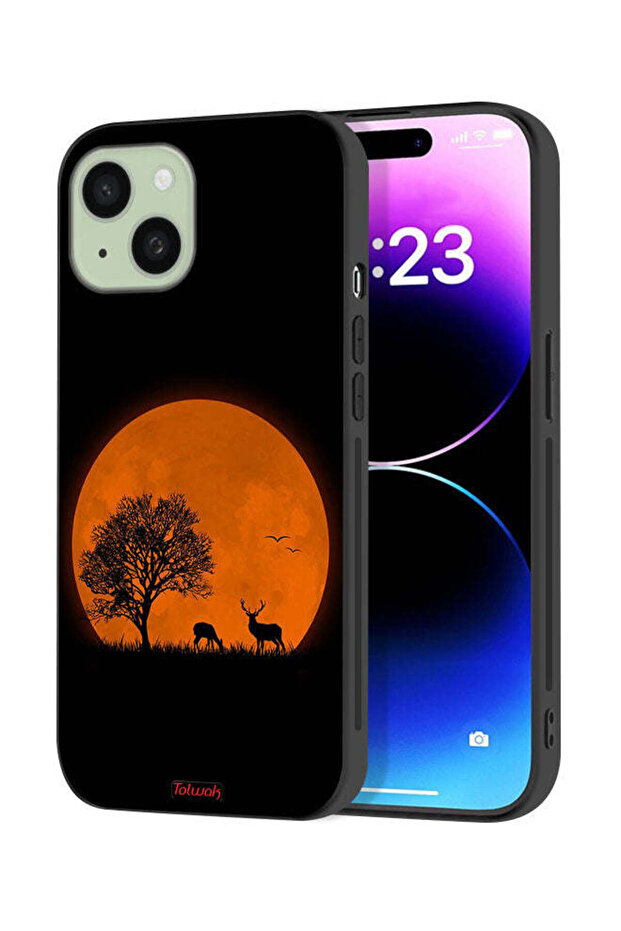 Apple iPhone 15 Plus Protective Case Cover Evening Moon Art