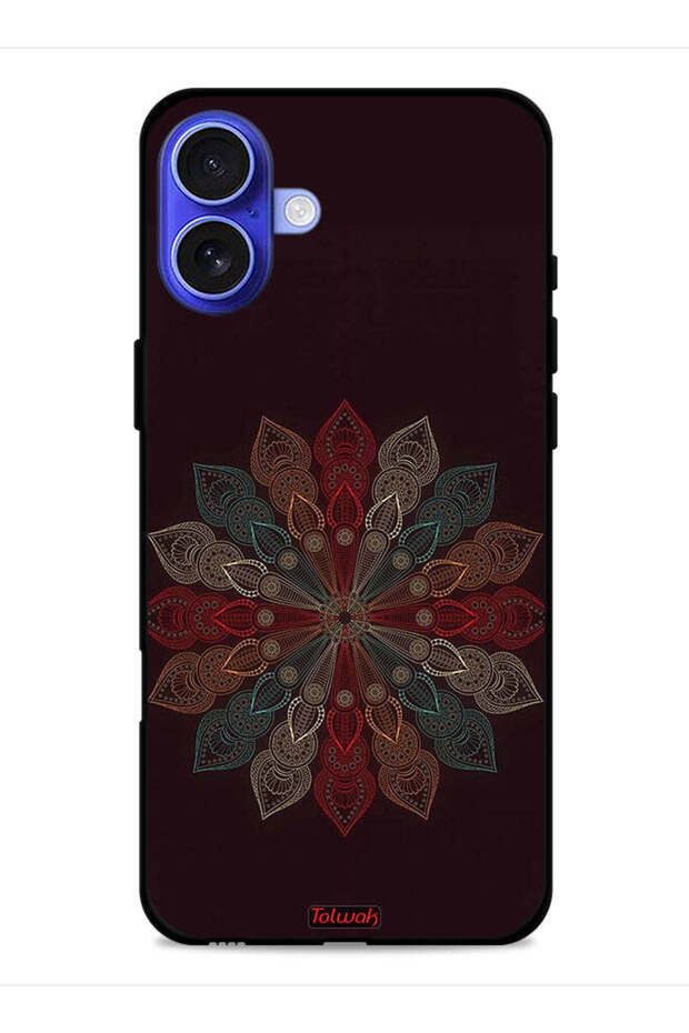 غطاء حماية لجهاز Apple iPhone 16 Plus بتصميم زهرة ماندالا