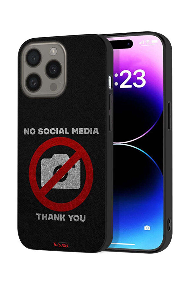 غطاء حماية لجهاز Apple iPhone 15 Pro - لا توجد وسائل تواصل اجتماعي، شكرًا لك