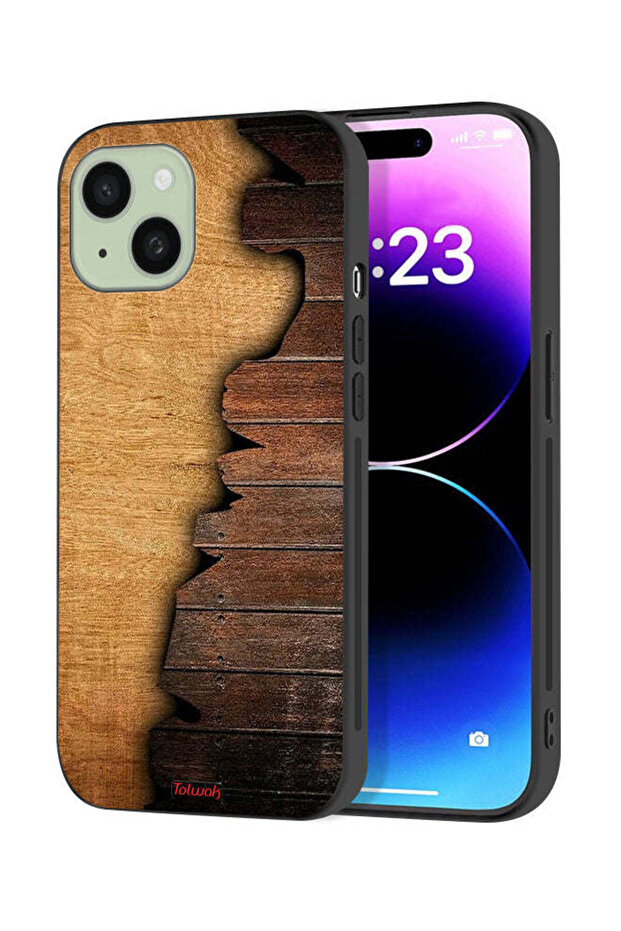 Apple iPhone 15 Plus Protective Case Cover Vintage Wood Pattern