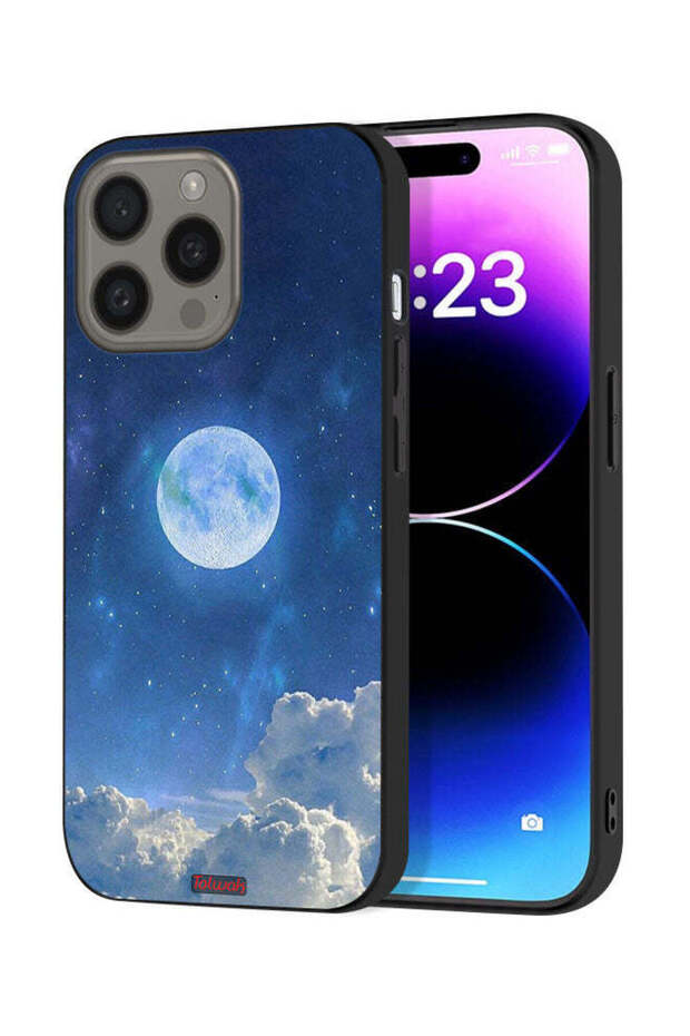 غطاء حماية لجهاز Apple iPhone 15 Pro بتصميم غيوم القمر