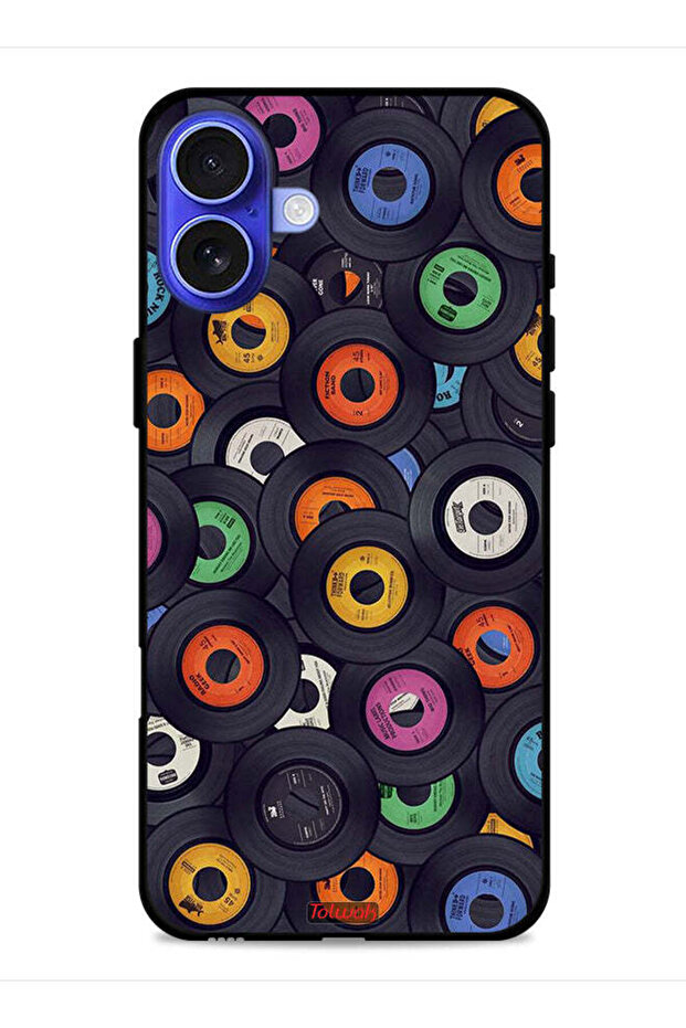 غطاء حماية لجهاز Apple iPhone 16 Plus بنمط أقراص مضغوطة - 1