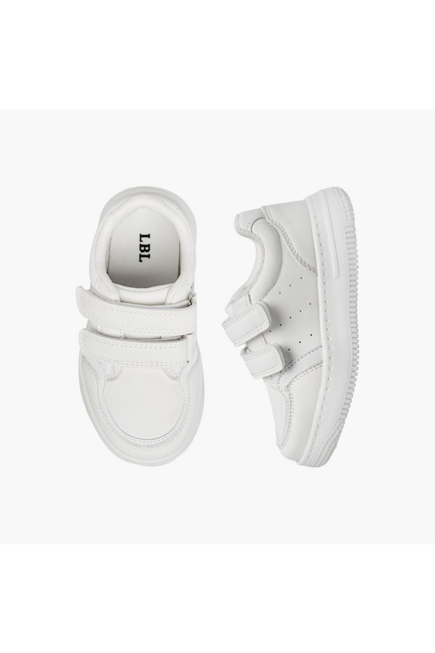 LBL by Shoexpress Perforated School Shoes with Hook and Loop Closure - 1