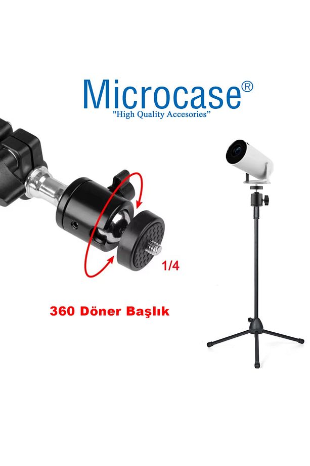 Taşınabilir Projeksiyon Cihazı Vb 1/4 Vida Girişli 2.1 mt Eğim ve Açı Ayarlamalı Tripod-AL5274 - 3