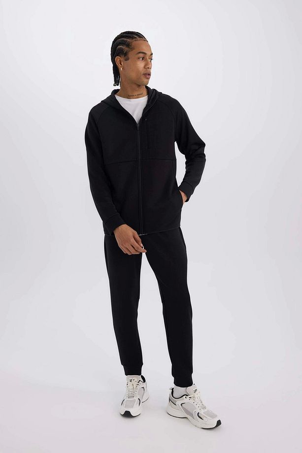 Z9112 Siyah DeFactoFit Slim Fit Sporcu İnce Jogger Eşofman Altı Dar Kesim Skuba Dalgıç Kumaş - 3