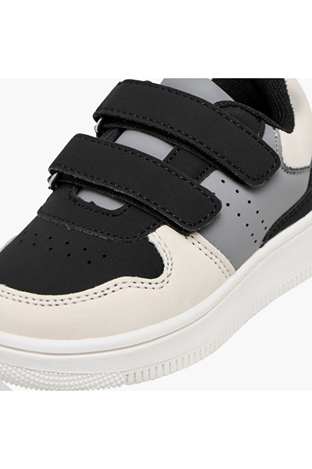 Panelled Sneakers with Hook and Loop Closure - 4