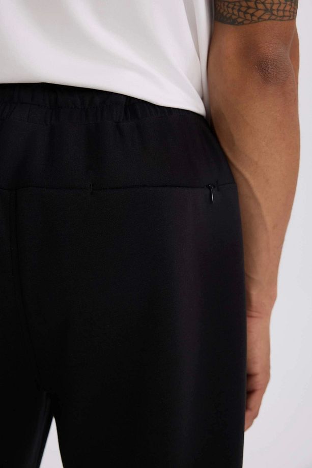 Z9112 Siyah DeFactoFit Slim Fit Sporcu İnce Jogger Eşofman Altı Dar Kesim Skuba Dalgıç Kumaş - 6