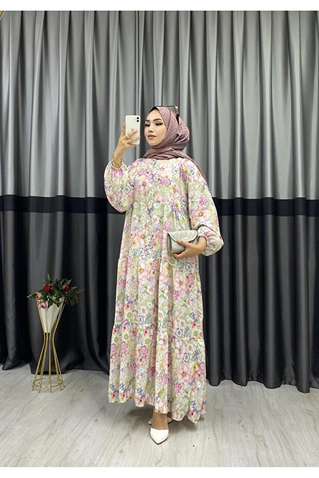 RAHAT KALIP VİSKON ELBİSE - 2