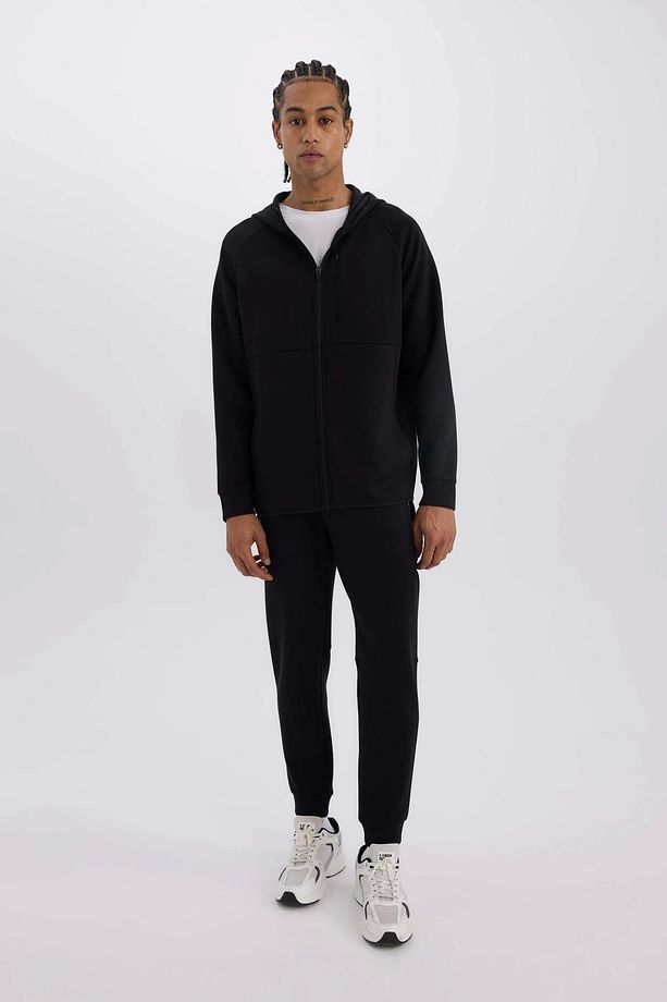 Z9112 Siyah DeFactoFit Slim Fit Sporcu İnce Jogger Eşofman Altı Dar Kesim Skuba Dalgıç Kumaş - 4
