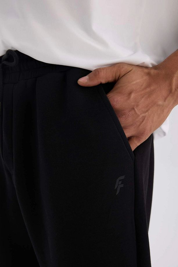 Z9112 Siyah DeFactoFit Slim Fit Sporcu İnce Jogger Eşofman Altı Dar Kesim Skuba Dalgıç Kumaş - 5